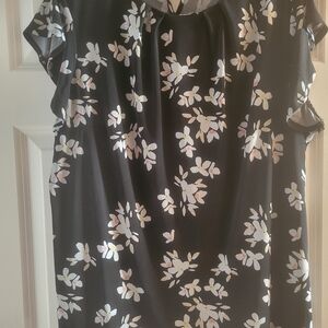 Liz Claiborne Black Floral Blouse